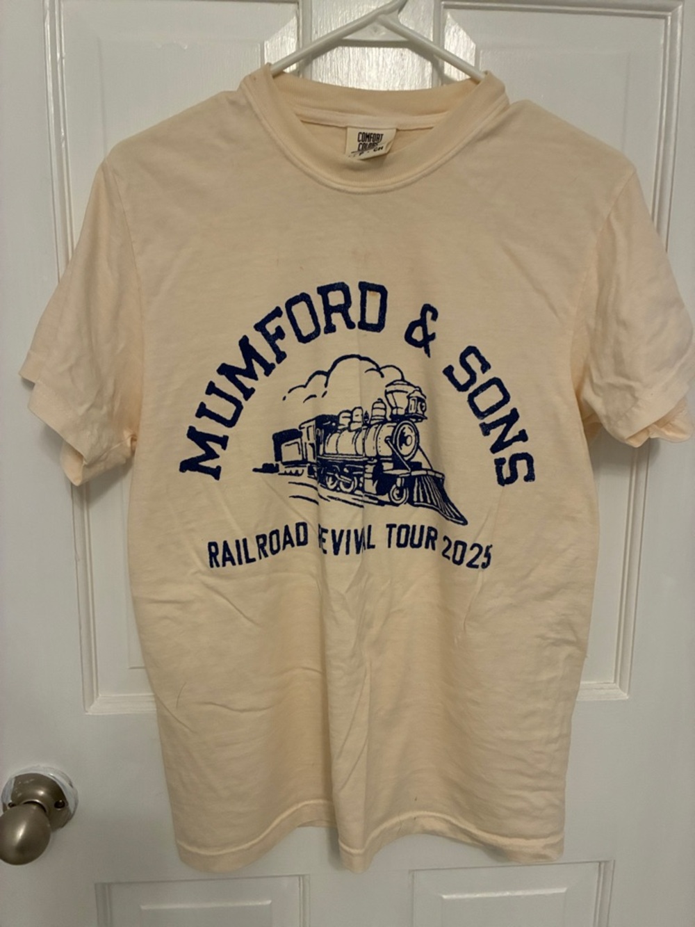 Comfort Colors Cream Mumford & Sons Railroad Revival Tour 2023 Tee